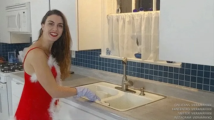 Christmas Fuck and Cum on Latex Gloves- Viera May