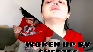 Hot Girl Woken by Sneezes