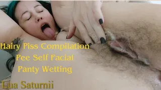 Hairy Pee Compilation Self Piss Facial