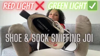 Red Green Light Shoe and Sock Sniffing JOI game