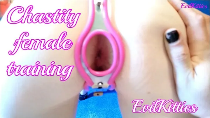 Anal training, female training, ignore fetish for obedient slave girl in chastity belt - full video