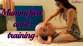 Mummified slave boy anal training & breath play - part 1 (anal training)