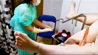 Nasty nurse Lucy makes an anal exam