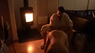 Fisted at the fireplace