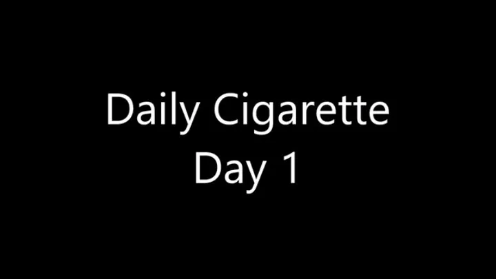 Daily Smoking Diary Day 1