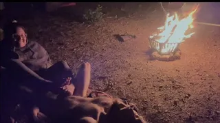 Foot Job by the campfire