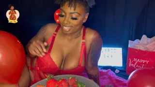 Ebony Strawberry Mukbang