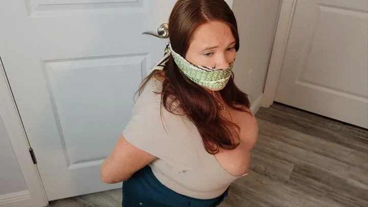 Over the Mouth Gag in Tight Shirt