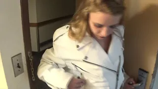 Dallas Power Smoking in White Leather and Then Teasing in Her Boyfriend's Shirt and Tie