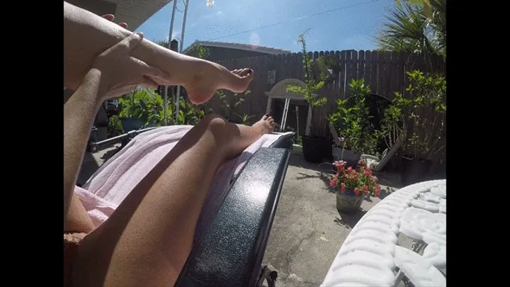 Long Legs tanning with perfect CALF MUSCLE FETISH