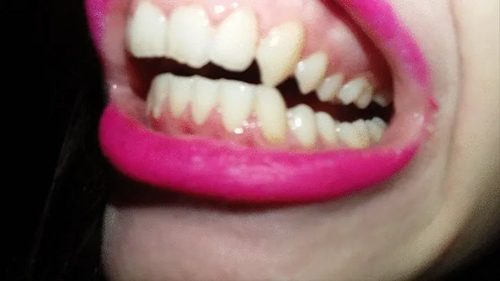 I show you all my fantastic teeth very close to camera