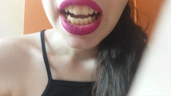 My teeth are chattering -pt 2 (fucsia-purple lipstick)