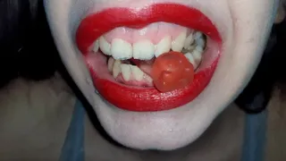 I crush gummy bears using my teeth and I chew them