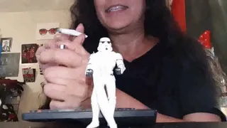 Giantess Lolas New Years Smoking with a Small Storm Trooper