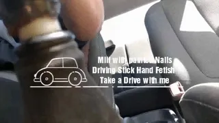 Milf with painted Nails Driving Stick Hand Fetish Take a Drive with me