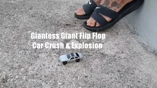 GIANTESS Big Feet in FLip Flops Car Crush & Explosion