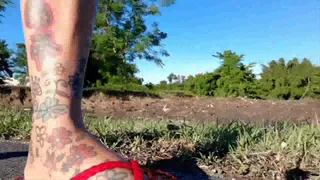 Red Flip Flops & Foot Fetish Fetish Fun Spend Christmas in Puerto Rico with Giantess Lola take a walk with me
