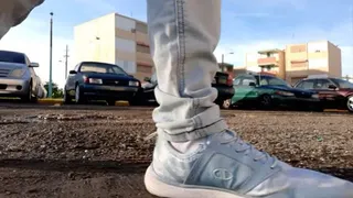 Giantess Lolas BabyBlue Sneakers Walking Shoeplay