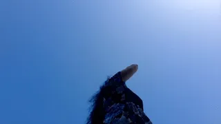 Unaware Giantess in a dress outdoors public Upskirt POV