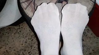 Latina Milf Giantess POV footfetish Toes wiggling in Stocking Pantyhose Playtime