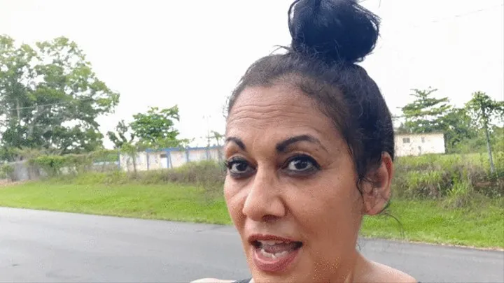 Latina Milf Giantess Lola gets hungry during a walk and eats her tiny friend vore MOUTH Tongue and UVUla FEtish Fun