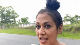 Latina Milf Giantess Lola gets hungry during a walk and eats her tiny friend vore MOUTH Tongue and UVUla FEtish Fun