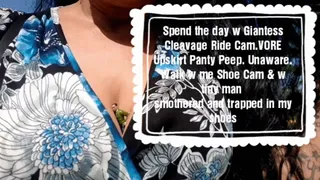 Spend a DAY with Giantess In A dress upskirt panty peep VORE Big Bouncy Boobs Cleavage RidE Shoeplay w Tiny man trapped in balletflats Walking Cam