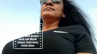 Take a walk with Giantess Lola Bouncy Boob Cam Vore Mouth tongue & uvula fetish Show