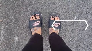 Take a walk with Latina Milf Lolas Sexy Feet in Flip Flops Toe Wiggles mkv