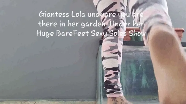 Giantess Lola unaware you are there in her garden Under her Huge BareFeet Sexy Soles Show mkv