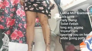 Latina Milf Giantess Lola Love Daily Dump Toilet Fetish long ass wiping Voyeur cam ignoring you on her phone while going potty mkv