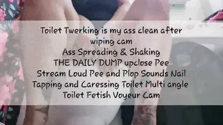 Toilet Twerking is my ass clean after wiping cam Ass Spreading & Shaking THE DAILY DUMP upclose Pee Stream Loud Pee and Plop Sounds Nail Tapping and Caressing Toilet Multi angle Toilet Fetish Cam av