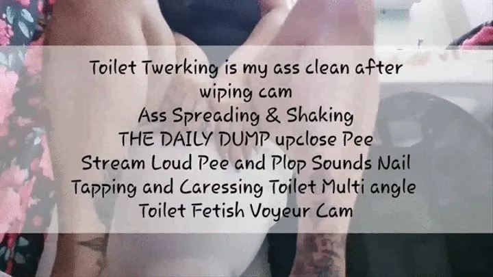 Toilet Twerking is my ass clean after wiping cam Ass Spreading & Shaking THE DAILY DUMP upclose Pee Stream Loud Pee and Plop Sounds Nail Tapping and Caressing Toilet Multi angle Toilet Fetish Voyeur Cam