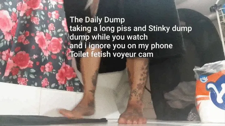 The Daily Dump taking a a long piss nasty stinky dump while you watch toilet fetish voyrur cam