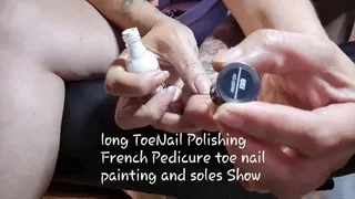 long ToeNail Polishing French Pedicure toe nail painting and Show mkv