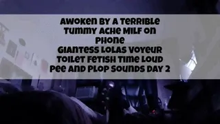 Awoken by a Terrible Tummy Ache Milf on phone Giantess Lolas Voyeur Toilet Fetish Time Loud Pee and Plop Sounds pt2