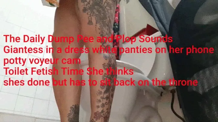 The Daily Dump Pee and Plop Sounds Giantess in a dress white panties on her phone potty voyeur cam Toilet Fetish Time She thinks shes done but has to sit back on the throne avie