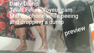 Daily Dump Toilet Fetish Voyeur cam Milf on phone while peeing and dropping a dump