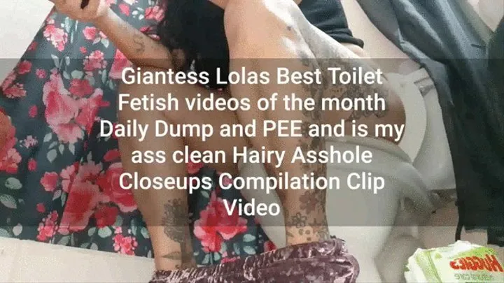 Giantess Lolas Best Toilet Fetish videos of the month Daily Dump and PEE and is my ass clean Hairy Asshole Closeups Compilation Clip Video