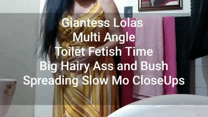 Giantess Lolas Multi Angle Toilet Fetish Time Big Hairy Ass and Bush Spreading Slow Mo CloseUps mkv