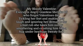 Executrix Angry Giantess Shrinks Bf who forgot Valentines day Tickling her feet and making her laugh and ignoring her demands for a foot rub she takes him out by smothering and crushing him like a bug under her huge Sweaty foot