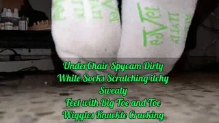 UnderChair Spycam Dirty White Socks Scratching itchy Sweaty Feet with Big Toe and Toe Wiggles Knuckle Cracking mkv