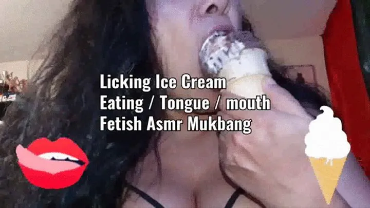 Licking Ice Cream Eating Tongue mouth Fetish Asmr Mukbang