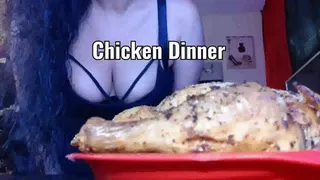 Eating a whole chicken and showing you my huge bloated belly