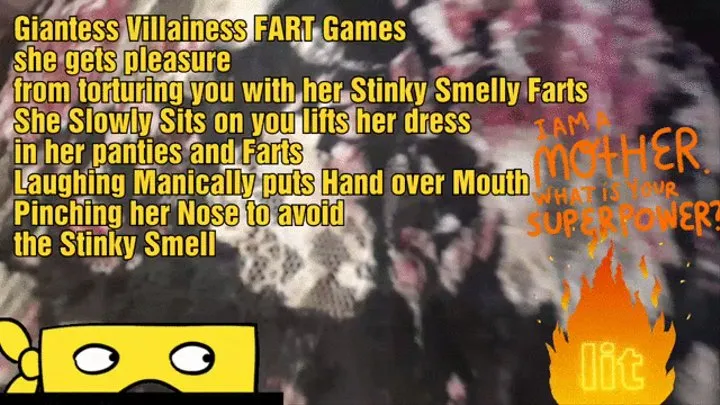 Giantess Villainess FART Games she gets pleasure from you with her Stinky Smelly Farts She Slowly Sits on you lifts her dress in her panties and Farts Laughing Manically puts Hand over Mouth Pinching her Nose to avoid the Stinky Smell mkv