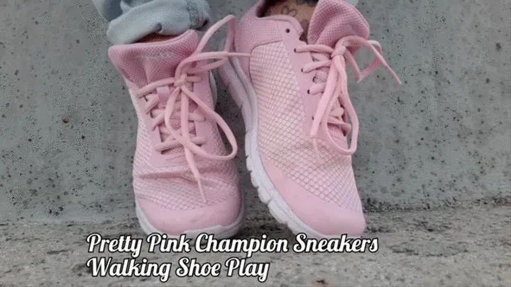 Giantess in Pretty Pink Champion Sneakers Walking Shoe Play