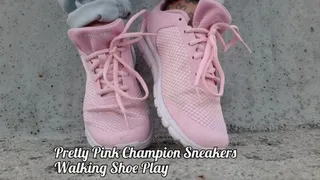 Giantess in Pretty Pink Champion Sneakers Walking Shoe Play