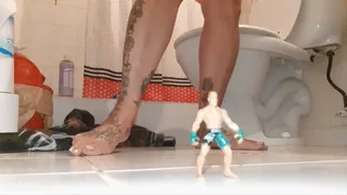 Latina Milf Giantess Lolas Foot Smother Punishment for tiny intruder Foot Fetish Fun