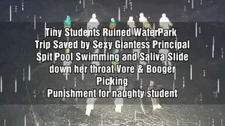 Tiny Students Ruined WaterPark Trip Saved by Sexy Giantess Principal Spit Pool Swimming and Saliva Slide down her throat Vore & Booger Picking Punishment for naughty student mkv