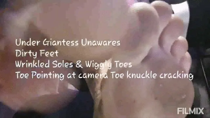 Under Giantess Unawares Dirty Feet Wrinkled Soles & Wiggly Toes Toe Pointing at camera Toe knuckle cracking mkv